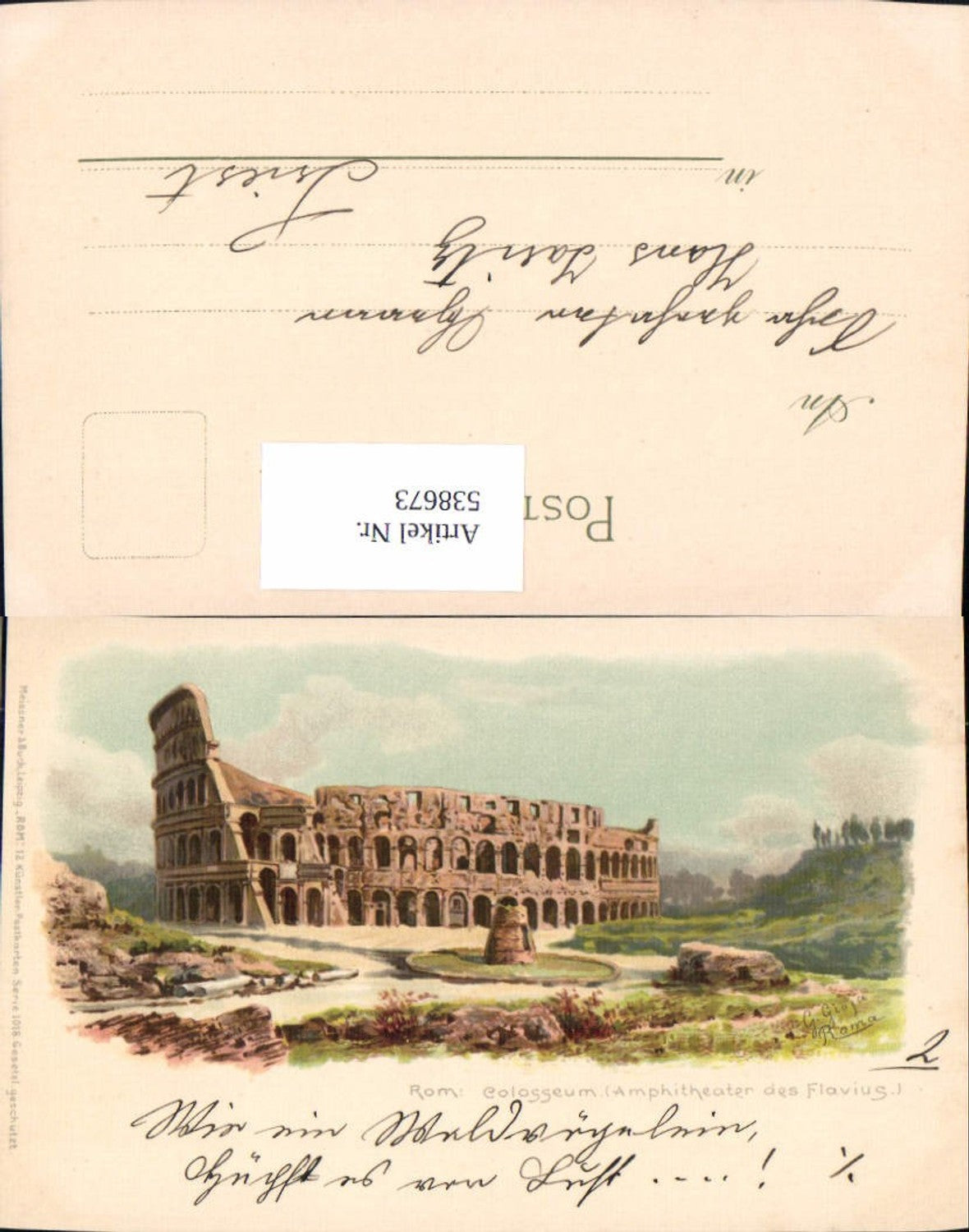 538673,Künstler Litho G. Gioja Rom Roma Colosseum Flavius pub Meissner Buch 1018