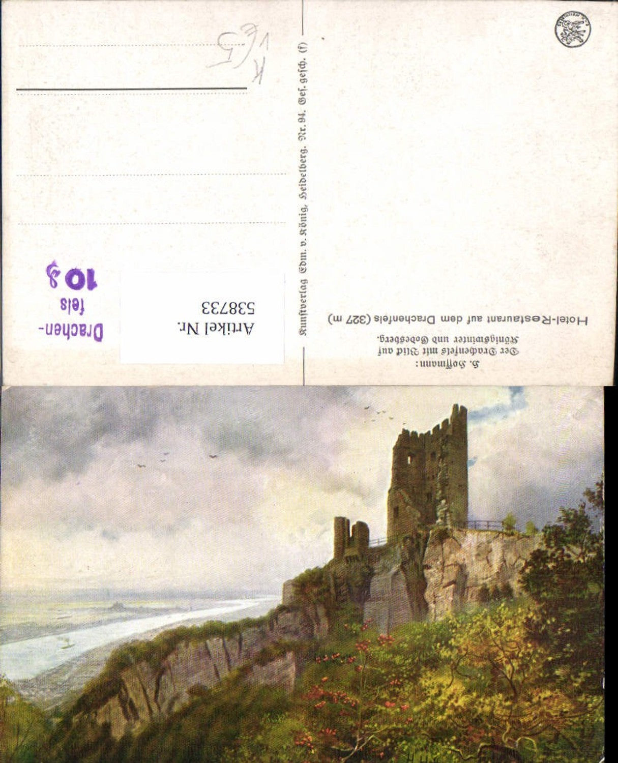 538733,Künstler AK Heinrich Hoffmann Drachenfels Königswinter Godesberg