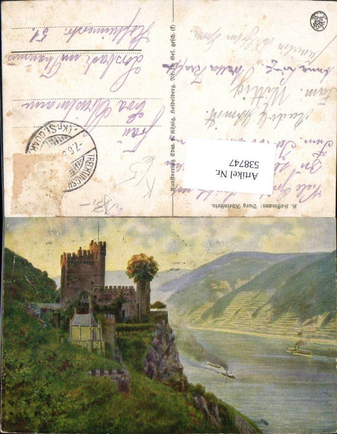 538747,Künstler AK Heinrich Hoffmann Burg Rheinstein Trechtingshausen