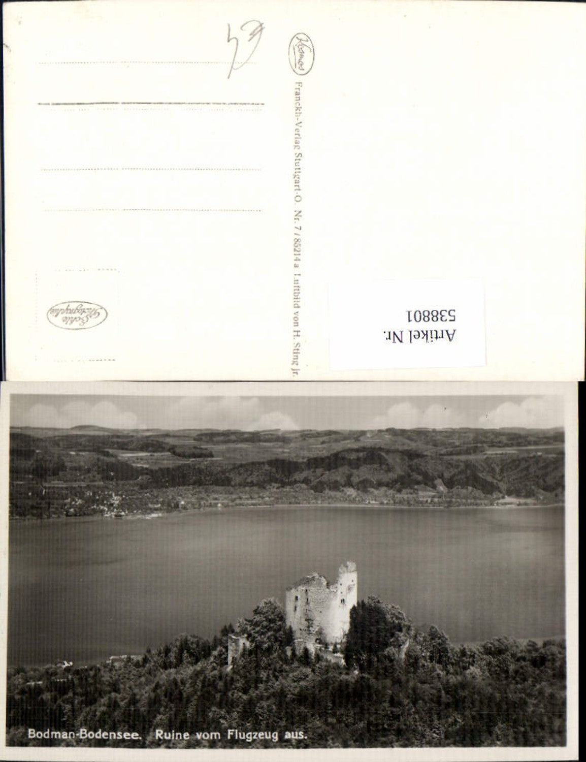 538801,Fotokunst Franckh Verlag Luftbild H. Sting jr. Bodman Bodensee Ruine