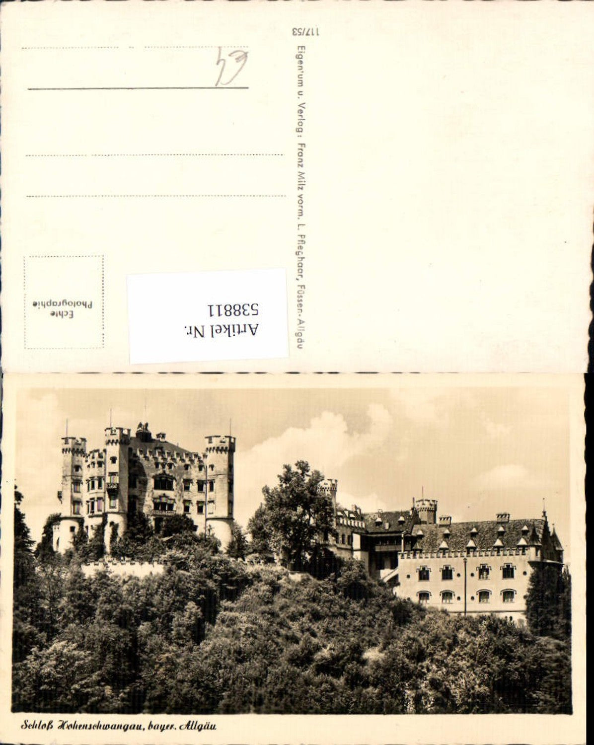 538811,Fotokunst Franz Milz L. Pfleghaar Schloß Hohenschwangau Allgäu