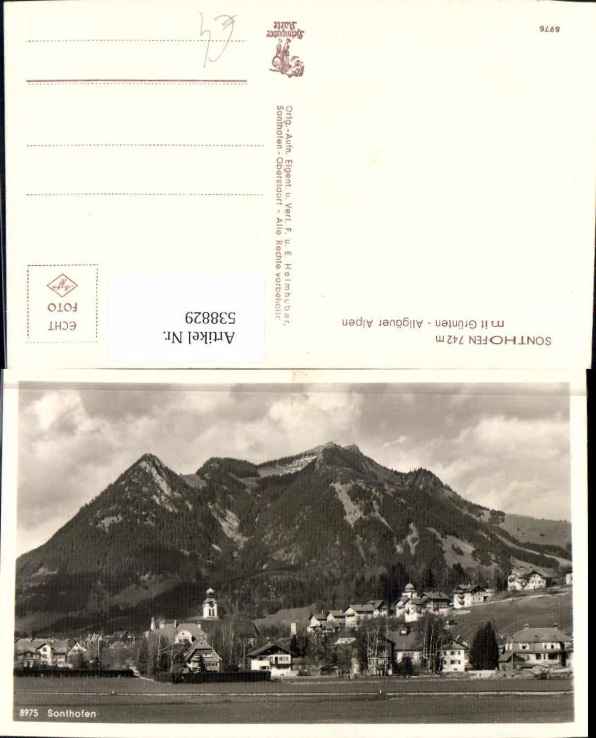 538829,Fotokunst F. u. E. Heimhuber Sonthofen m. Grünten