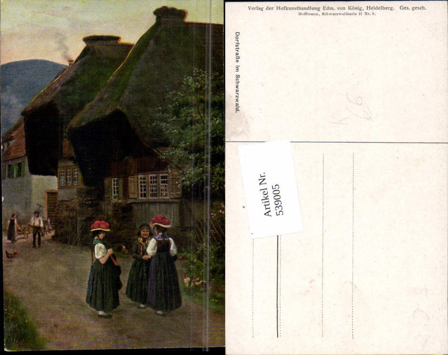 539005,Künstler AK Heinrich Hoffmann Trachten Schwarzwald Calw Volkstrachten
