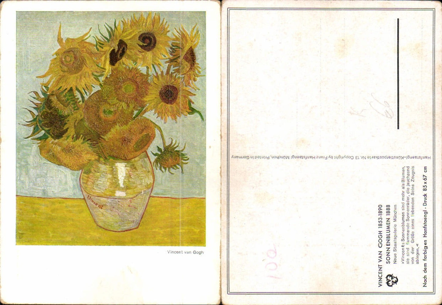 539048,Künstler AK Vincent van Gogh Sonnenblumen 1888