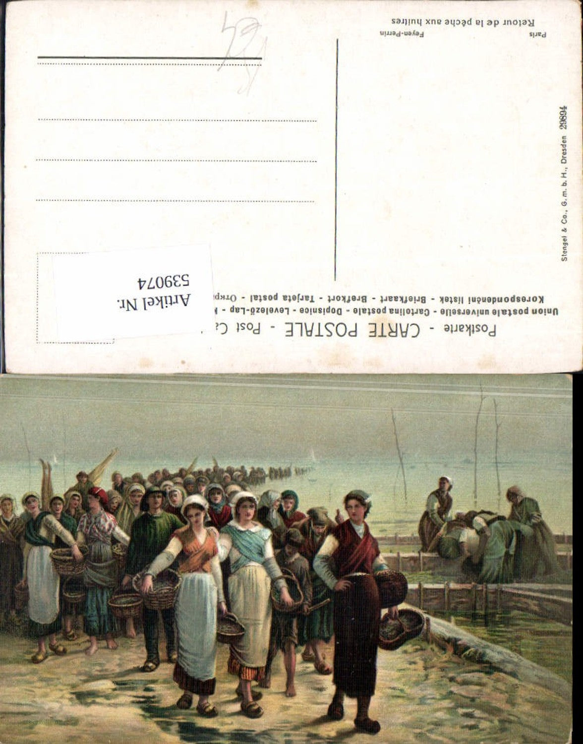 539074,Künstler AK Feyen Perrin Hafen Fischer Frauen pub Stengel 29894