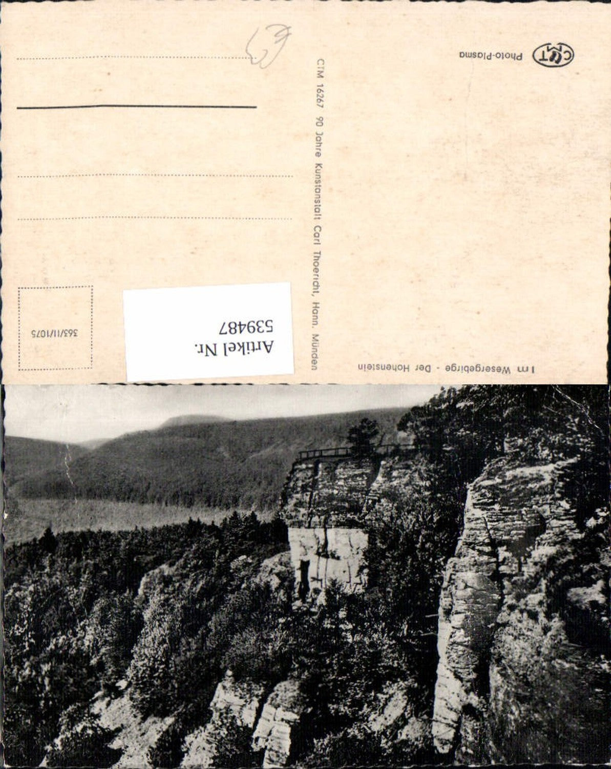 539487,Hohenstein Wesergebirge Felsen Gesteinsformation Langenfeld
