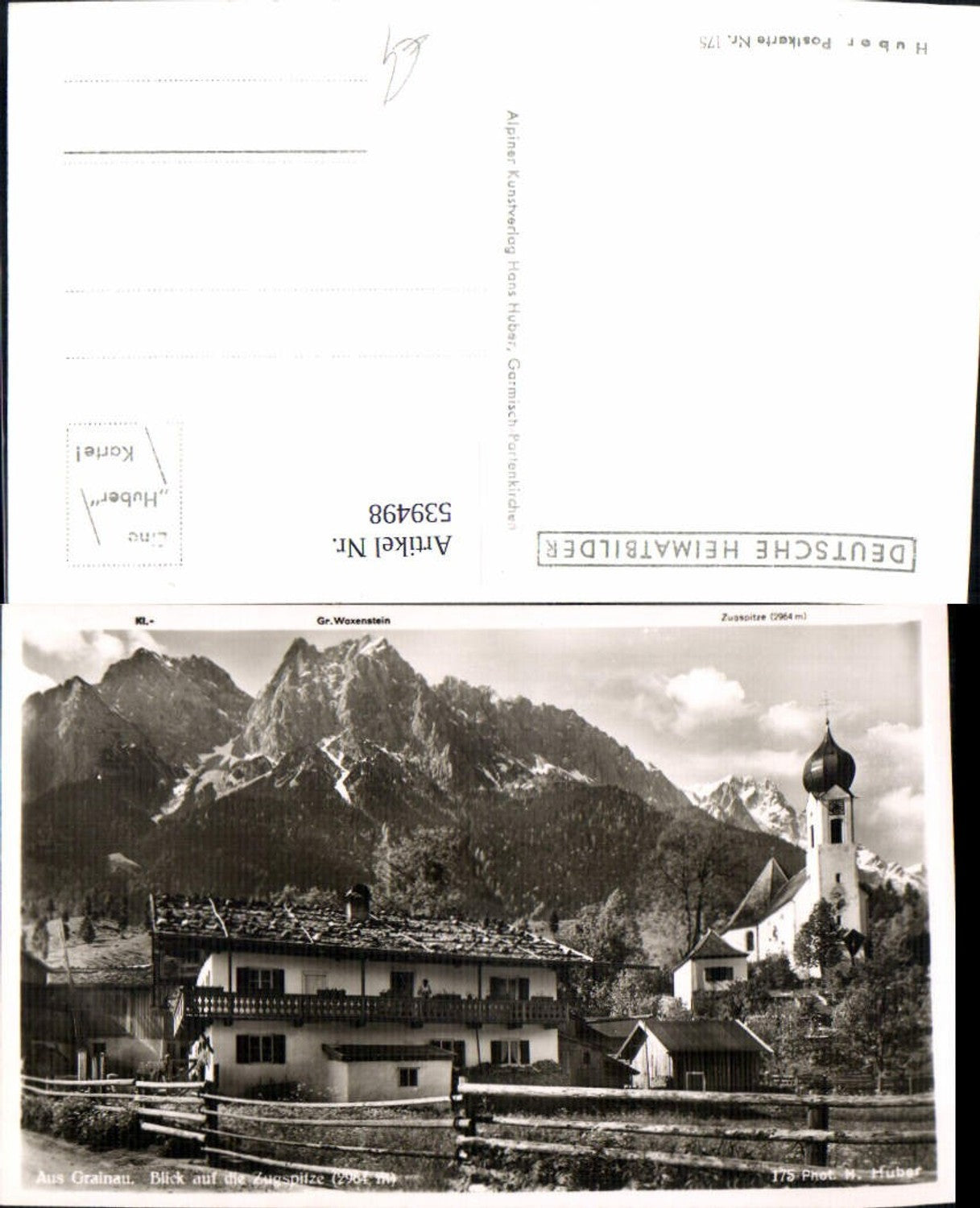 539498,Aus Grainau Blick auf d. Zugspitze Kirche