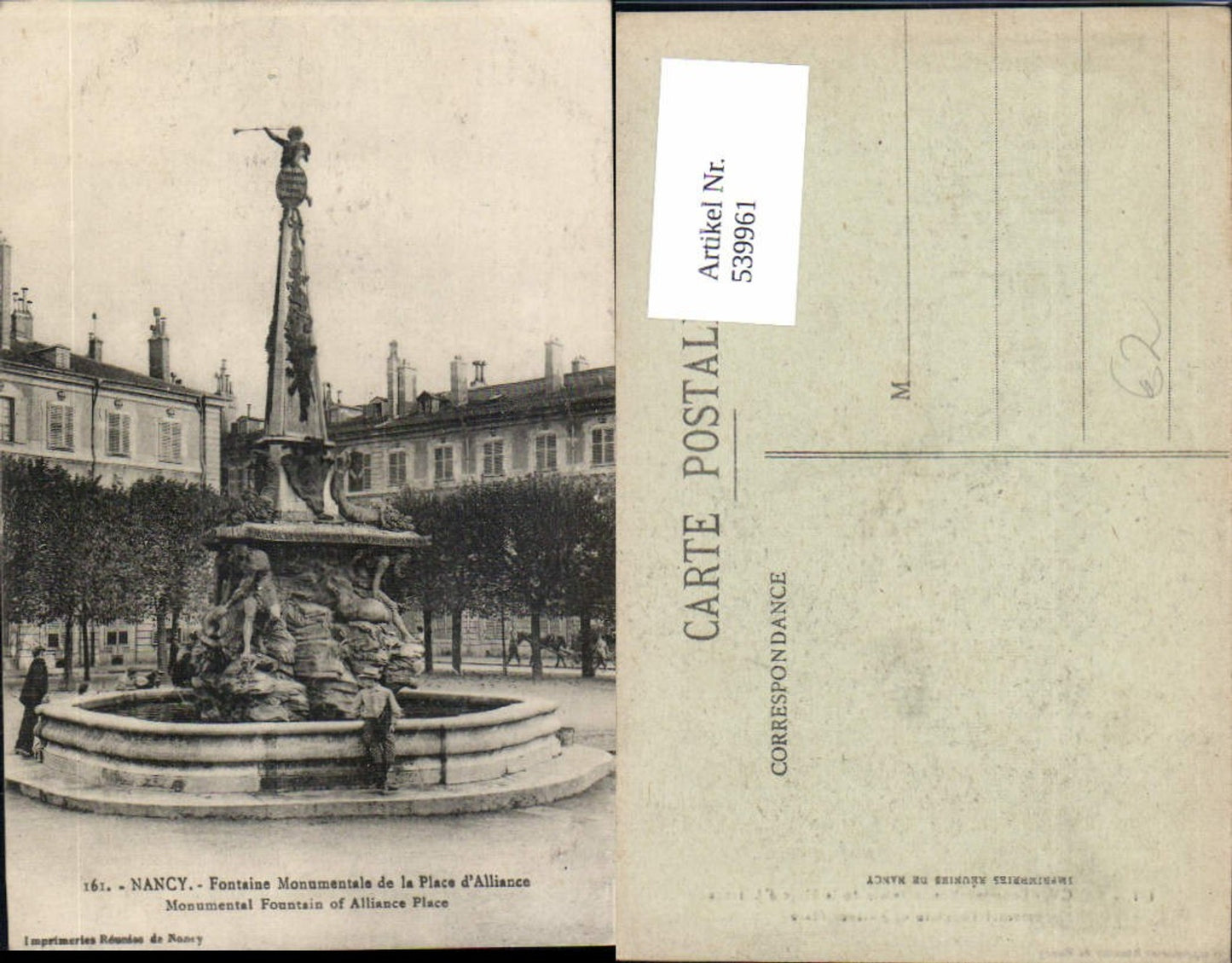 539961,Nancy Fontaine Monumentale de la Place d Alliance Statue Monument Brunnen