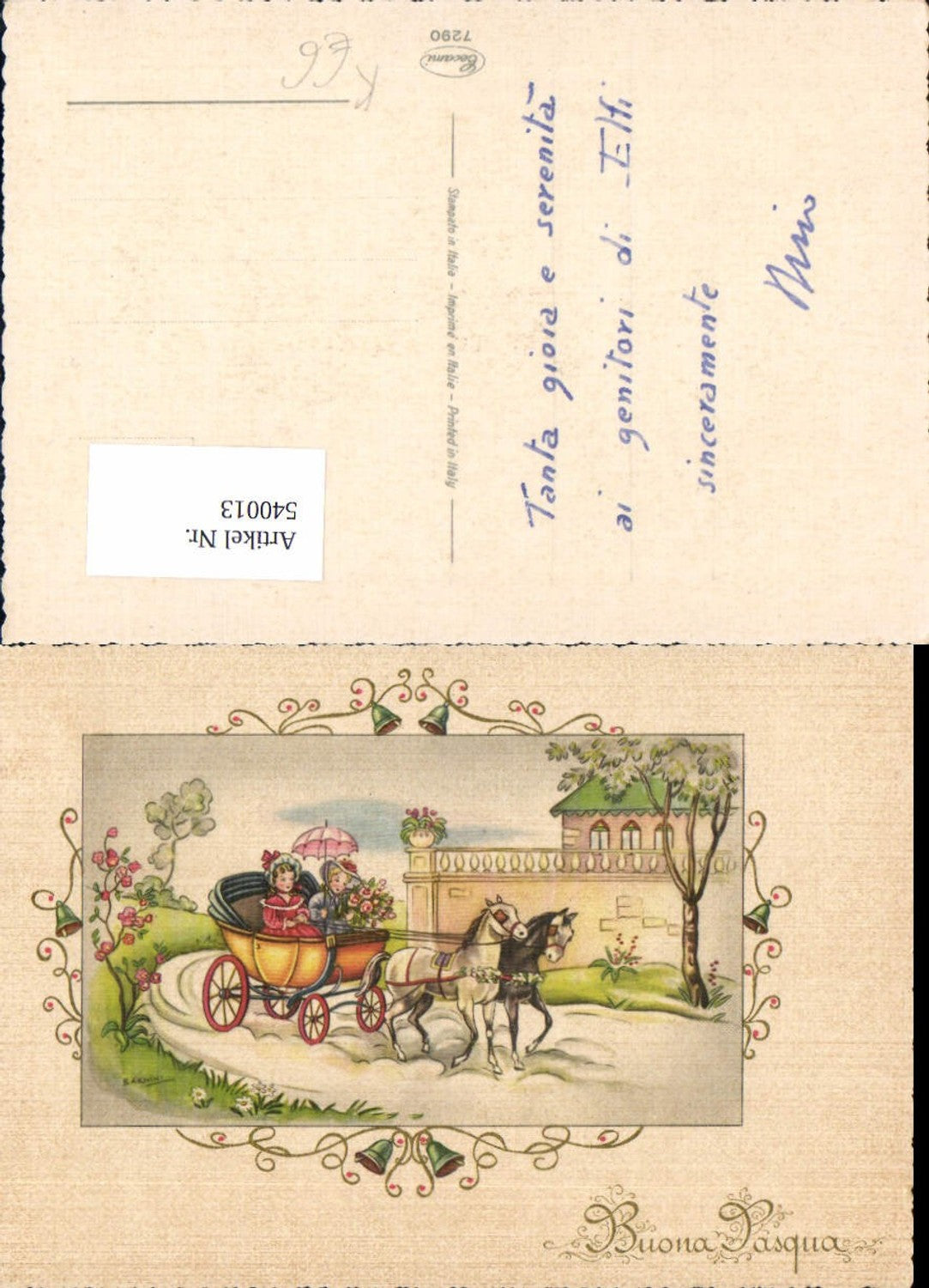 540013,tolle Künstler AK Kinder Passepartout Kutsche Pferde