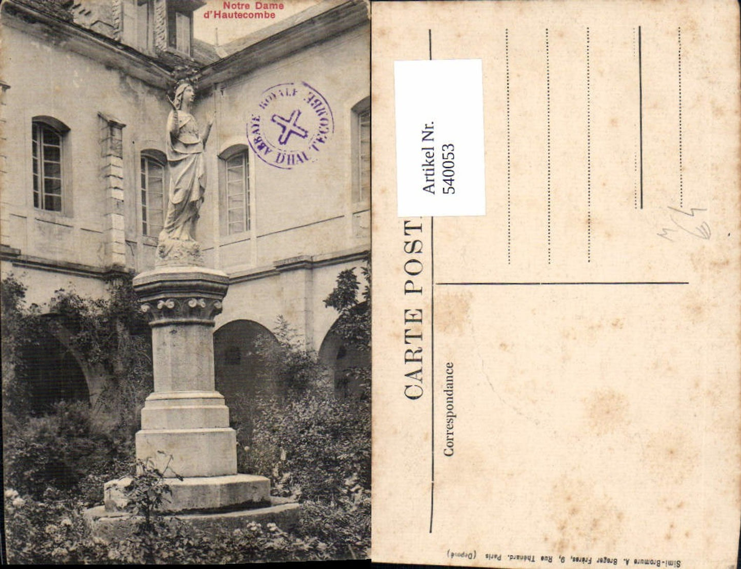 540053,Notre Dame d Hautecombe Saint-Pierre-de-Curtille Statue Monument