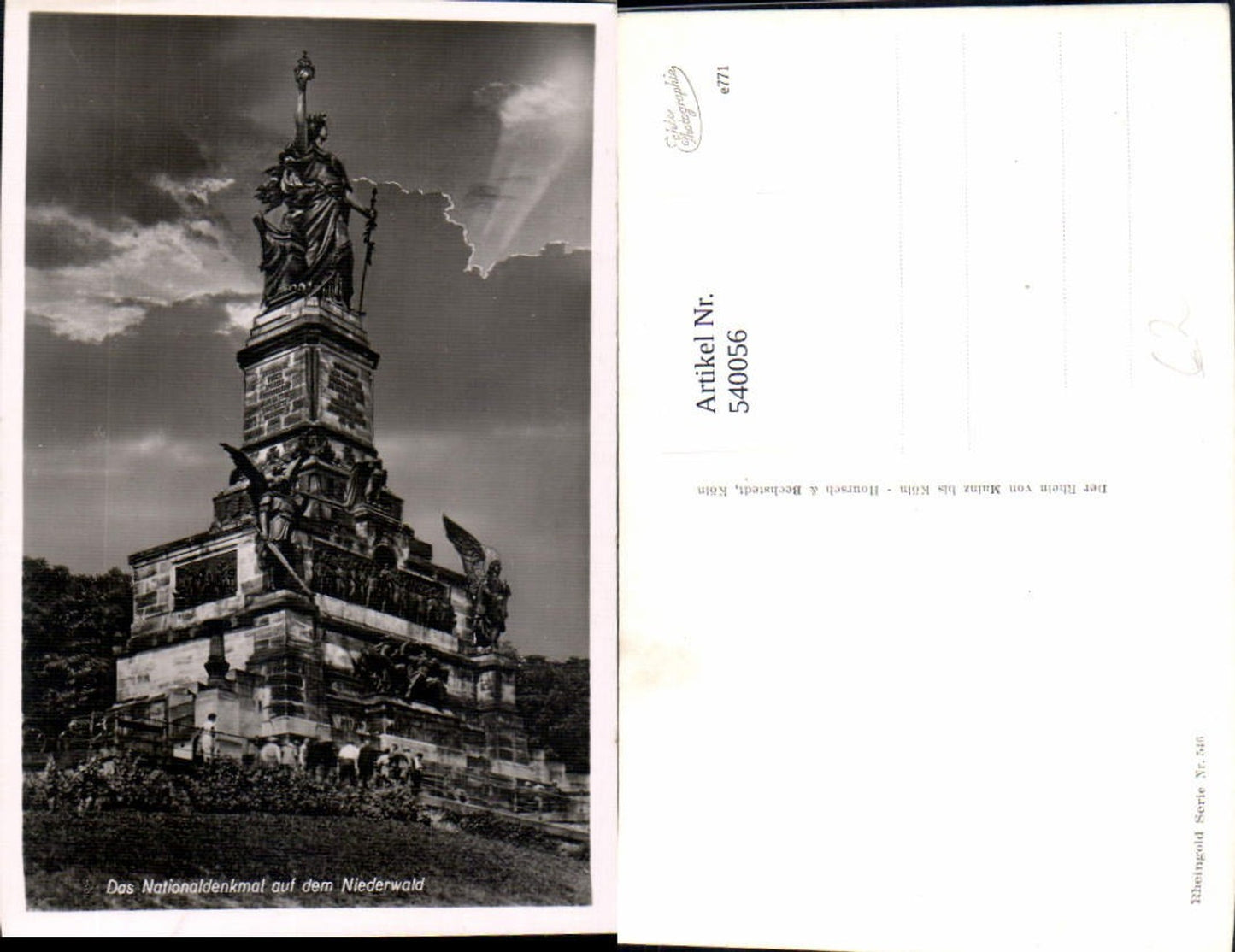 540056,Foto Ak Niederwald Nationaldenkmal Statue Monument