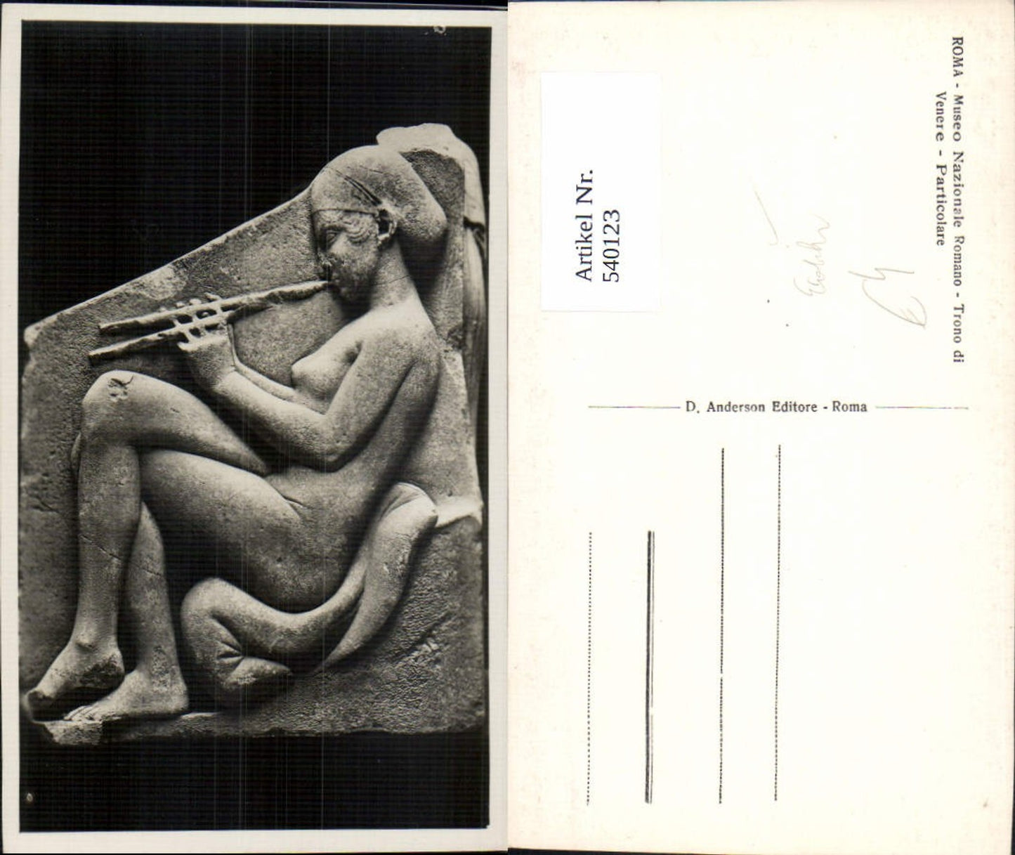 540123, Rome Rome Trono di Venere Relief Woman Flute Erotica Archaeology Excavation