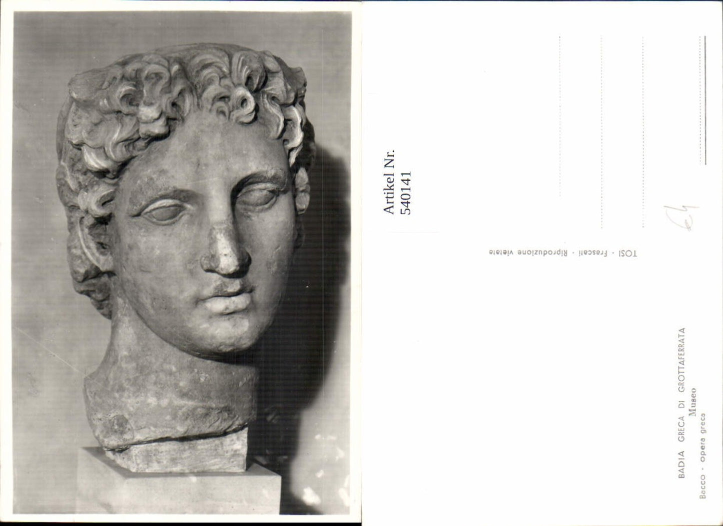 540141,Badia Greca Di Grottaferrata Bacco opera greca Büste Archäologie Ausgrabung