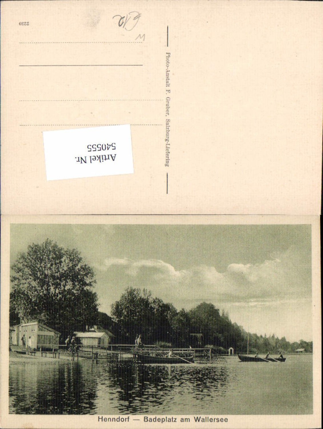 540555, great AK Henndorf – bathing area on Lake Wallersee, rowing boat Salzburg
