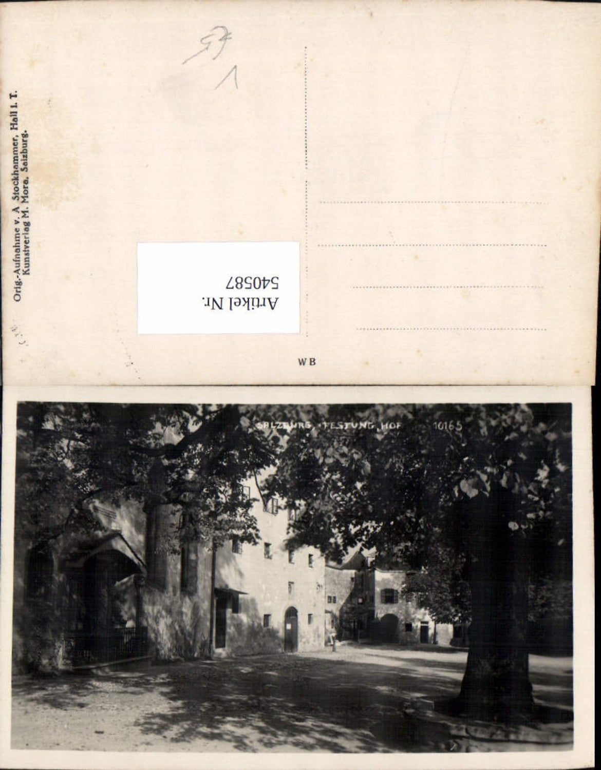 540587,Salzburg Festung Hof, pub. M. Mora