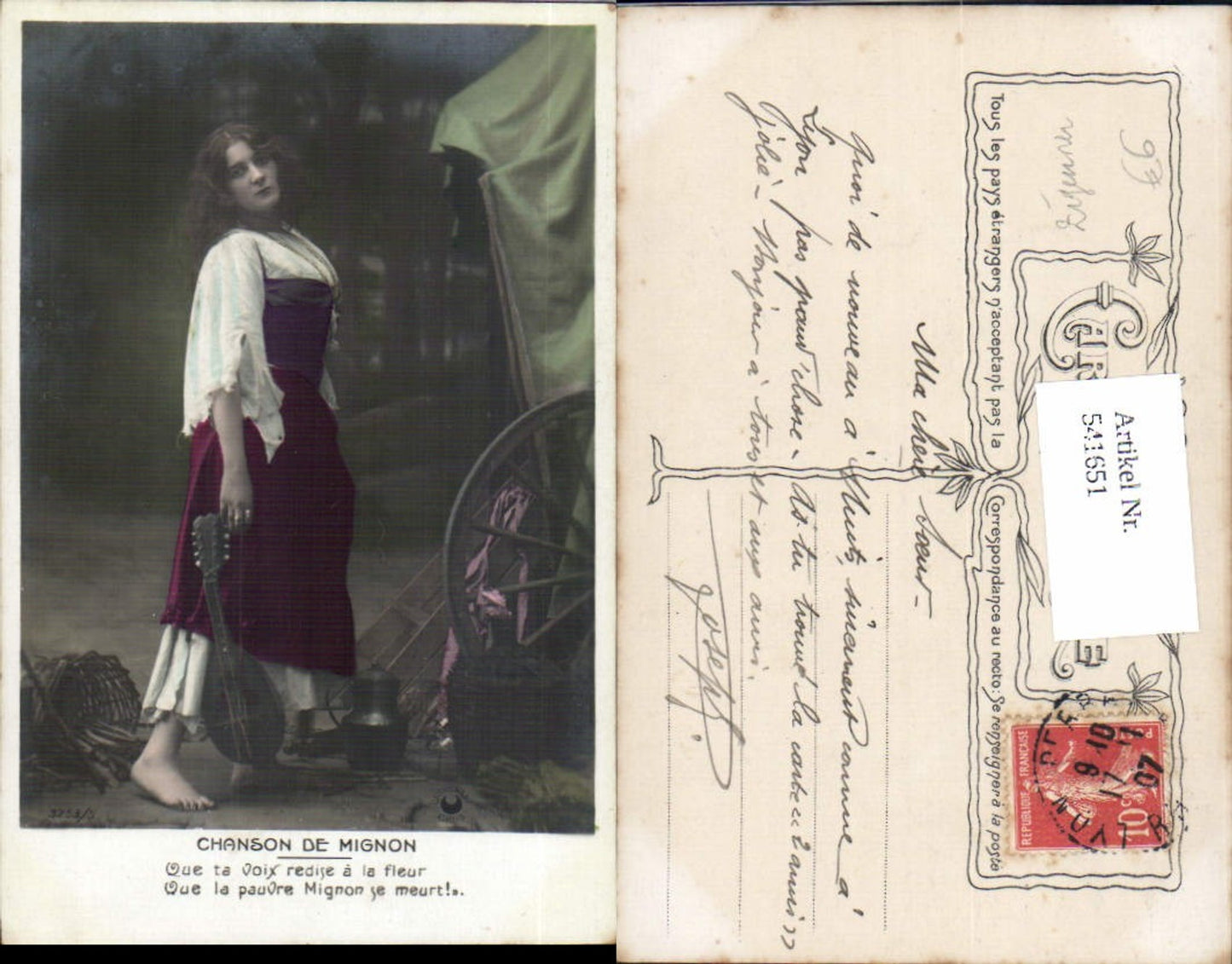 541651,Zigeuner Roma Sinti Frau Mignon Chanson Mandoline