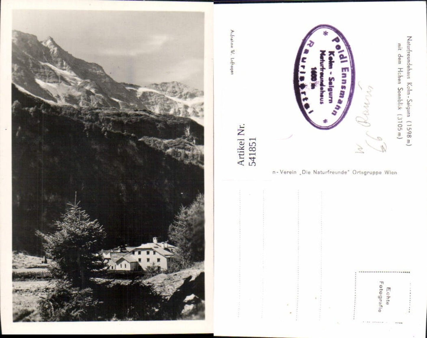 541851,Foto Ak Kolm-Saigurn Hohen Sonnblick Rauris