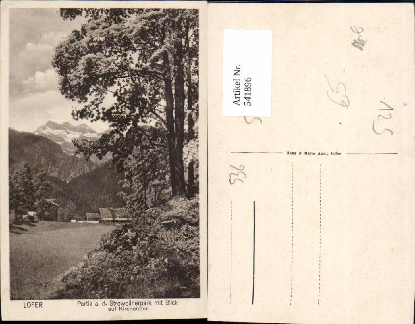 541896,Lofer Partie a. d. Strowollnerpark m. Blick Kirchenthal