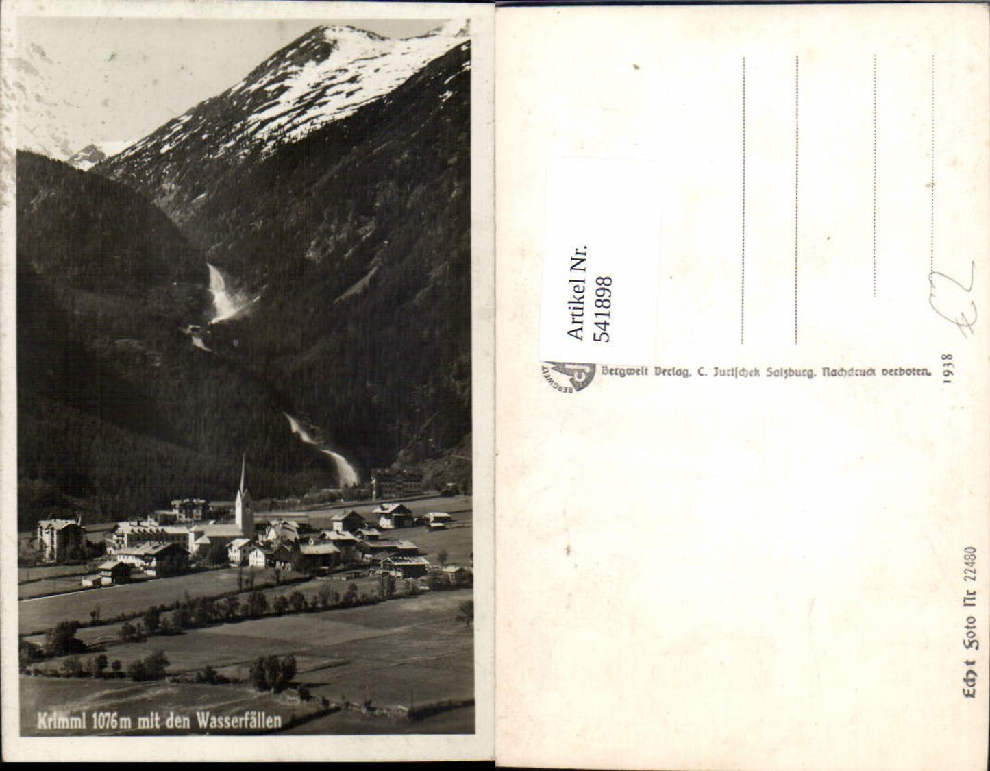 541898,Foto Ak Krimml m. d. Wasserfällen