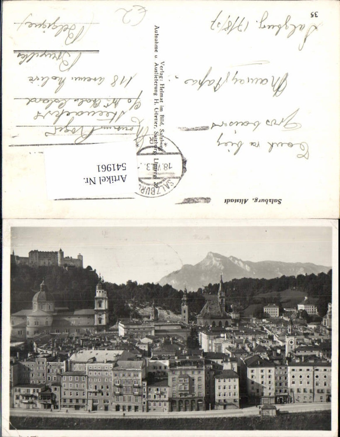 541961,Salzburg Stadt Totale Altstadt