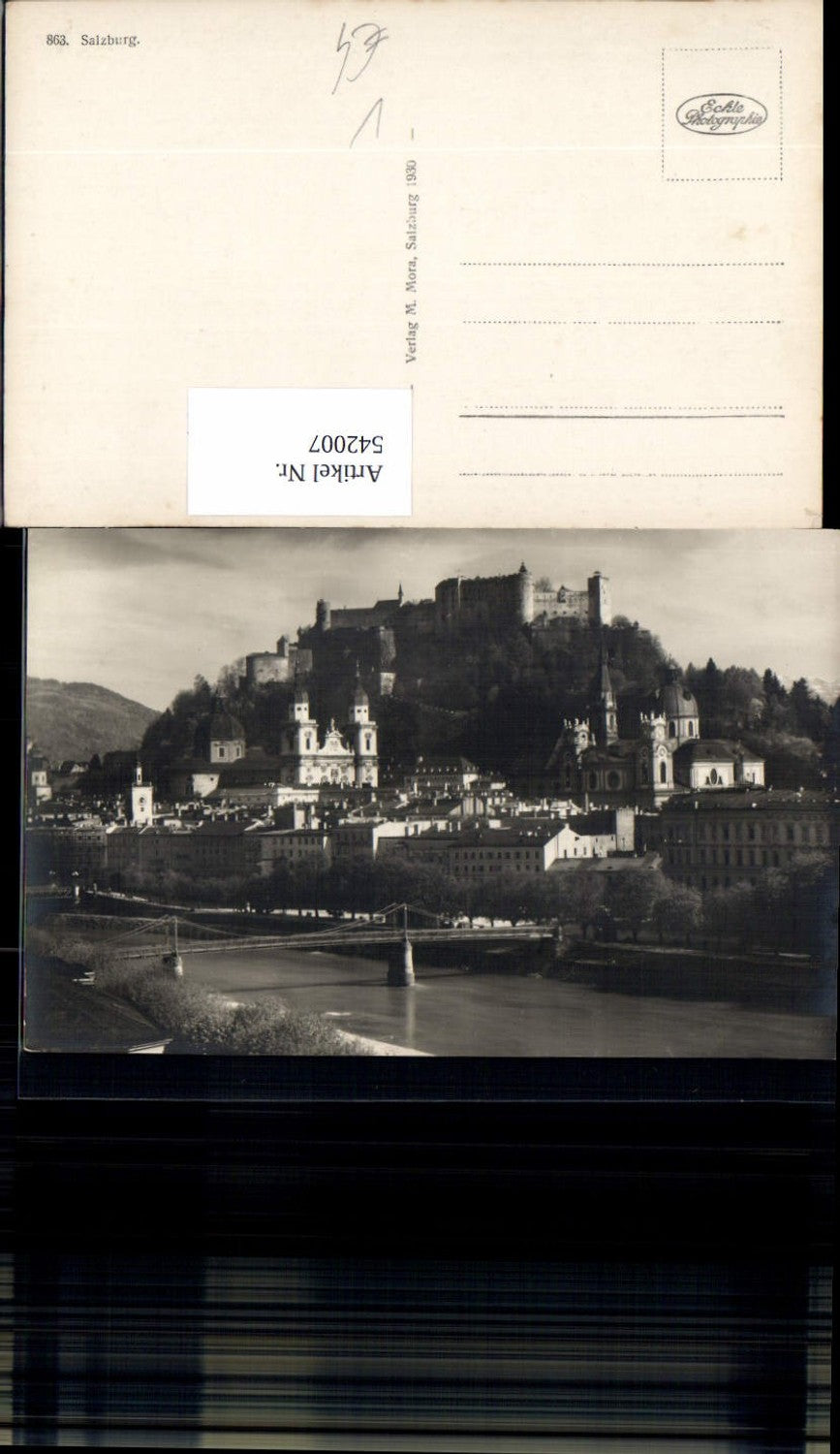 542007,tolle Foto-AK Salzburg Stadt Totale pub Mora 863