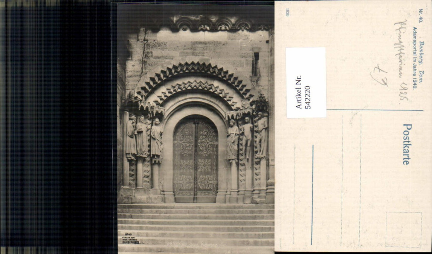 542220,tolle Foto-AK Bamberg Adamsportal Dom pub Wilhelm Kröner 40