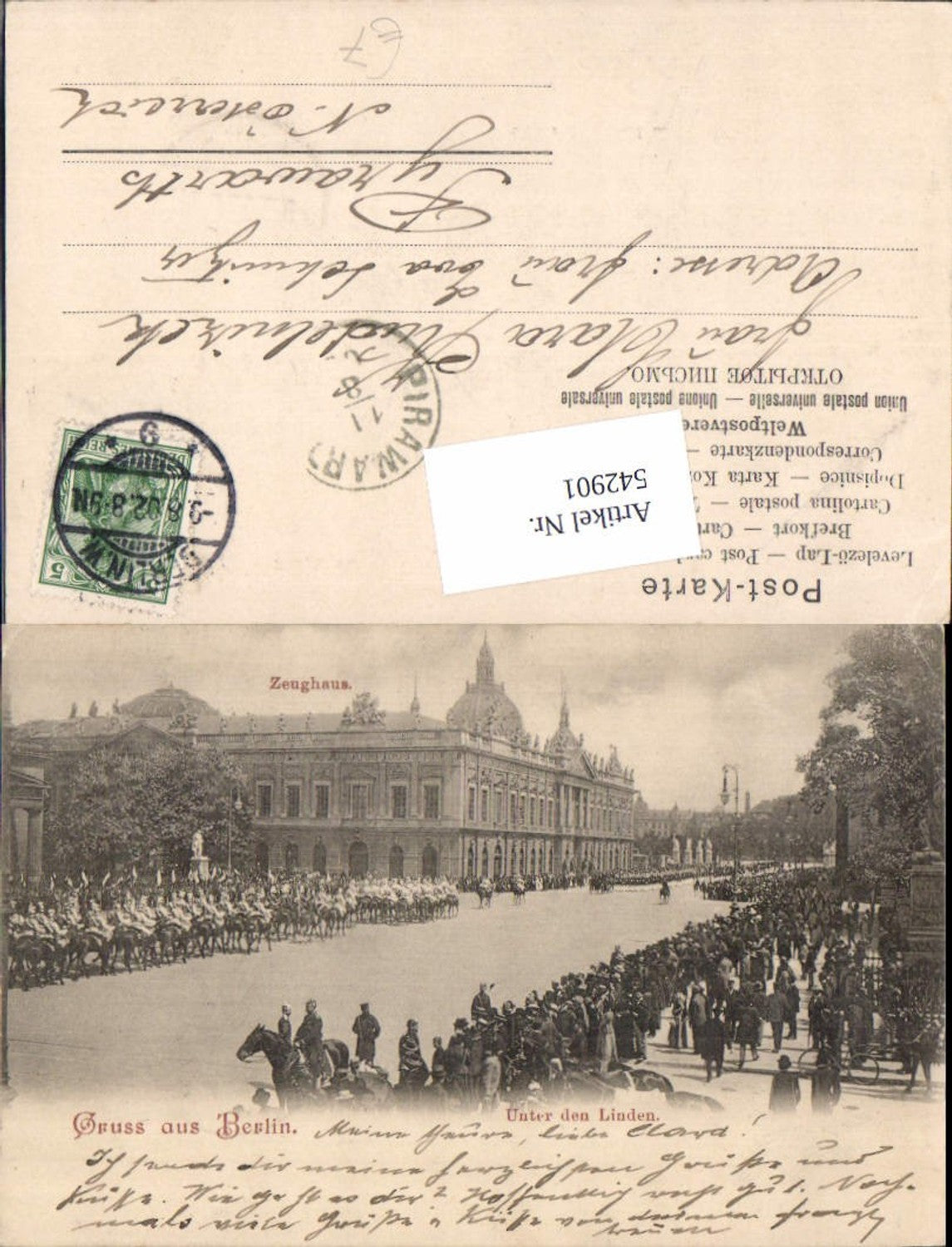 542901,tolle AK Gruß aus Berlin Unter den Linden Zeughaus Parade