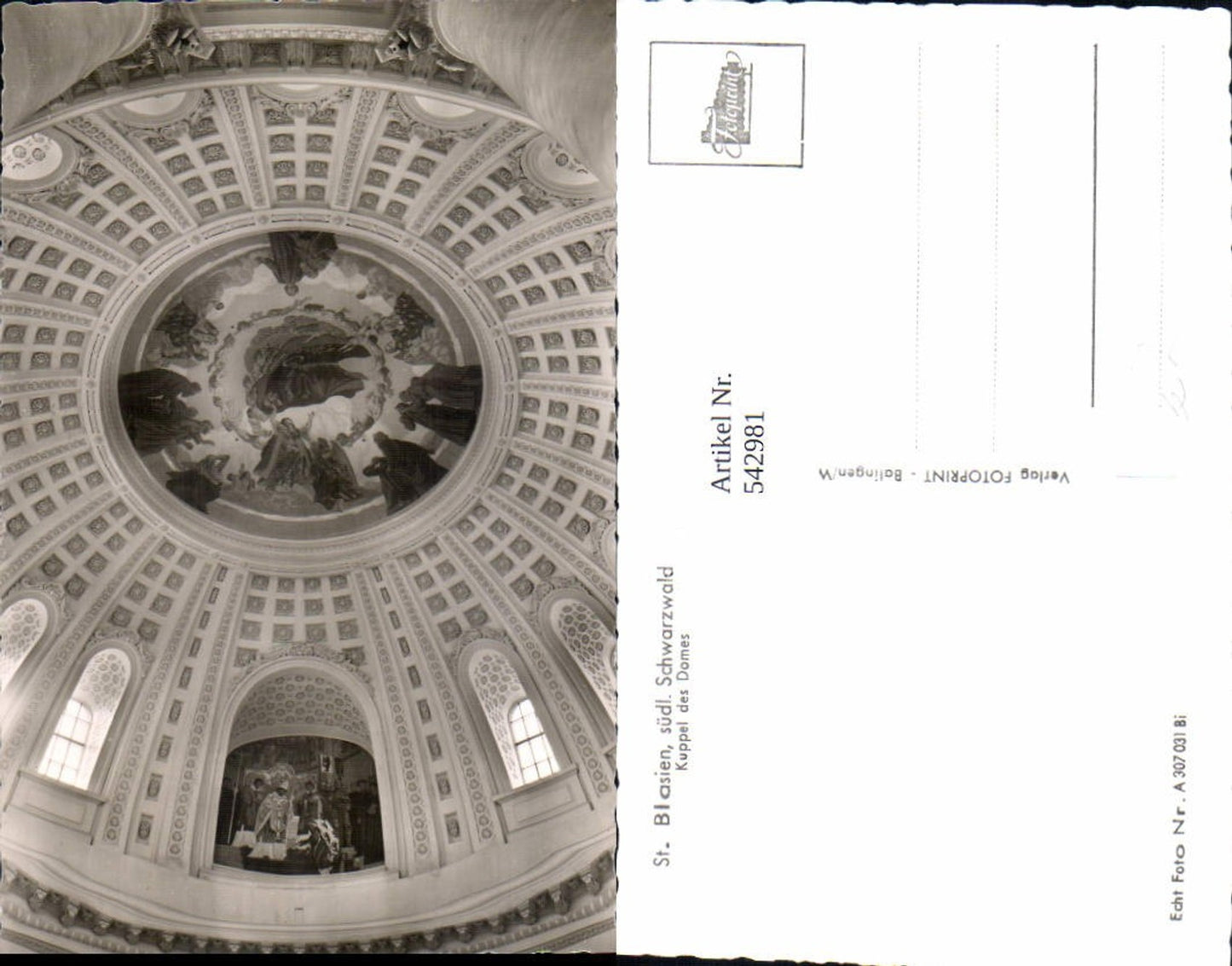 542981,Foto Ak St. Blasien Kuppel d. Domes