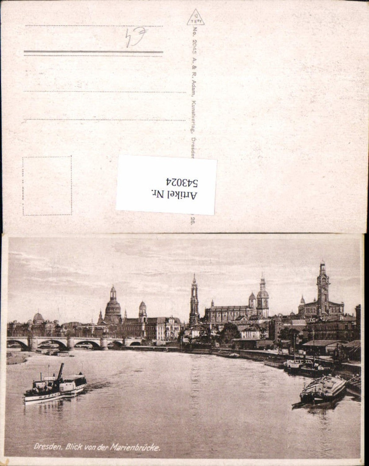 543024,Dresden Blick v. d. Marienbrücke Schiff Dampfer