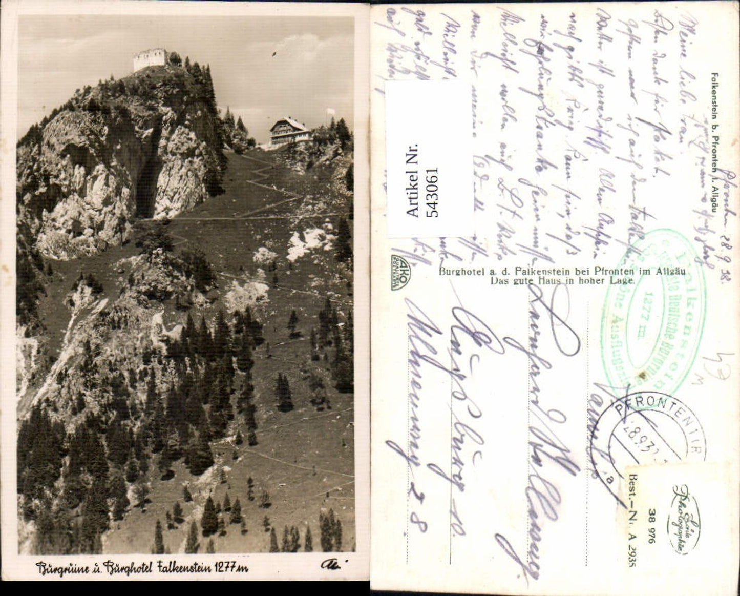 543061,Burgruine Burghotel Falkenstein b. Pfronten Allgäu