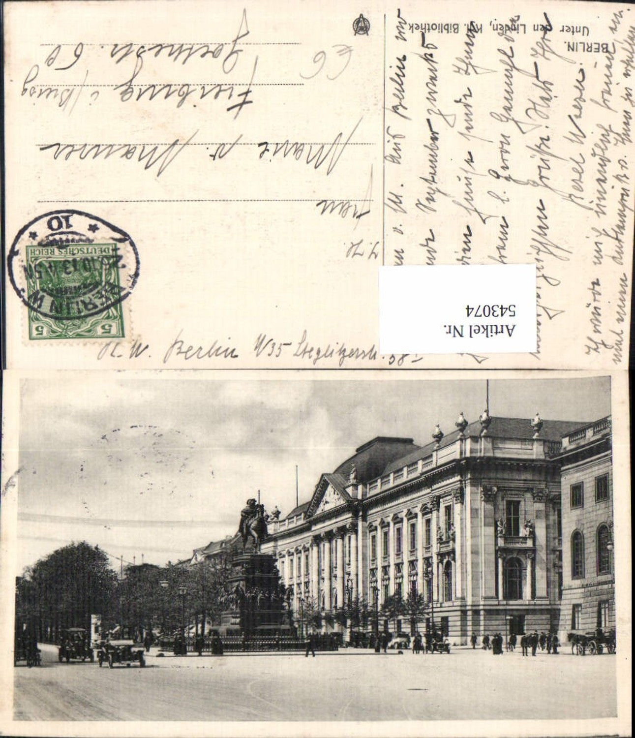 543074,Berlin Unter d. Linden Königliche Bibliothek