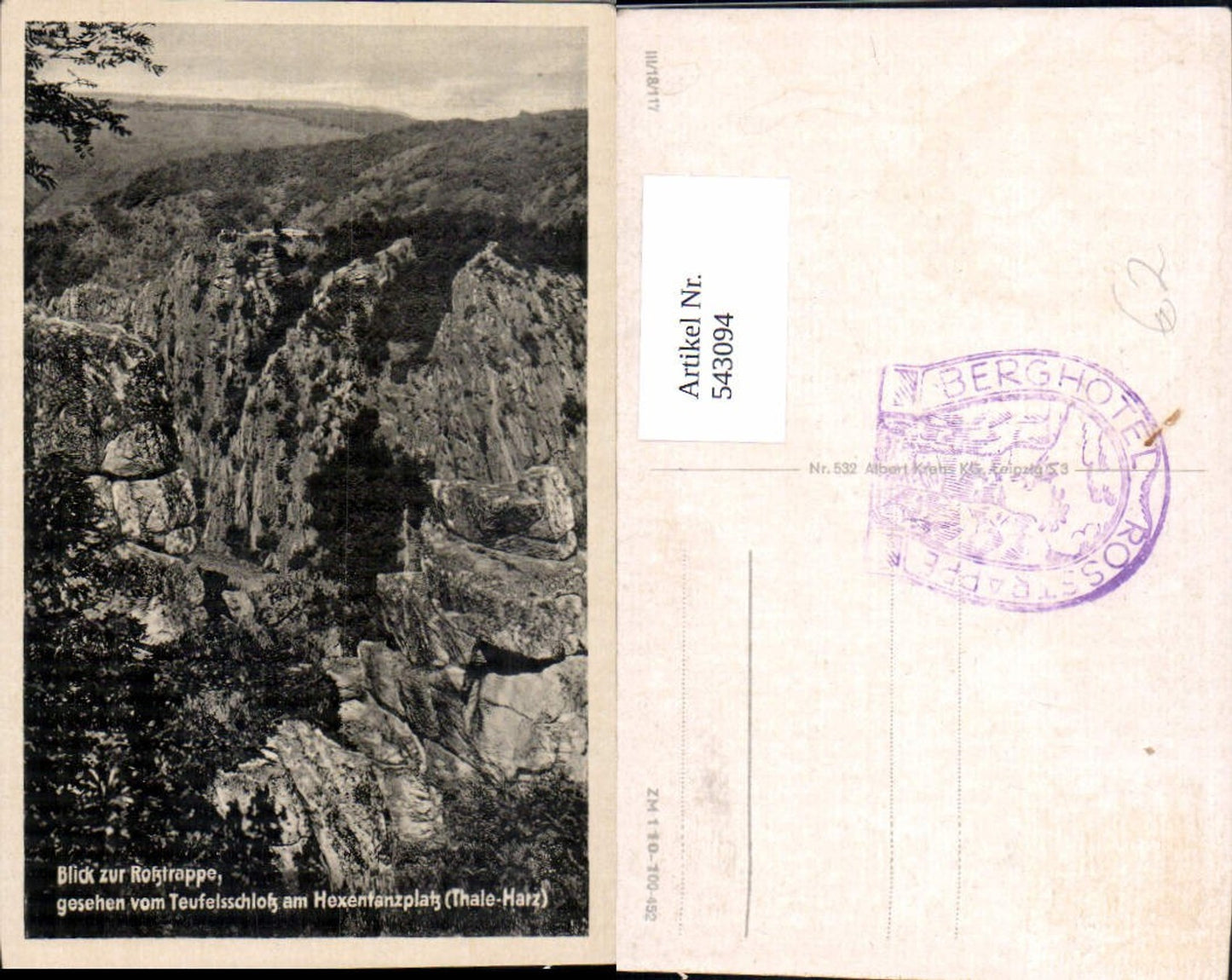 543094, Rosstrappe v. Teufelsschloss a. Hexentanzplatz Thale