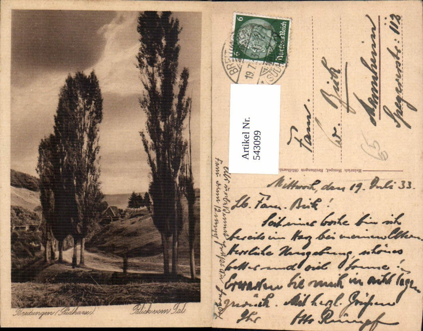 543099,Breitungen Südharz Blick v. Tal