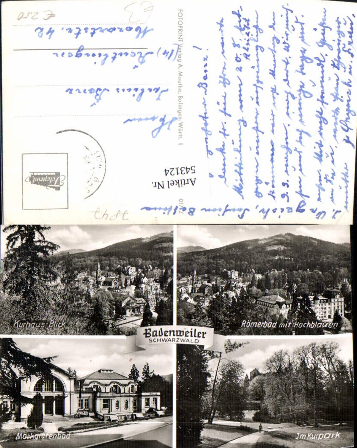 543124,Mehrbild Ak Badenweiler Schwarzwald Römerbad Kurpark Kurhaus-Blick