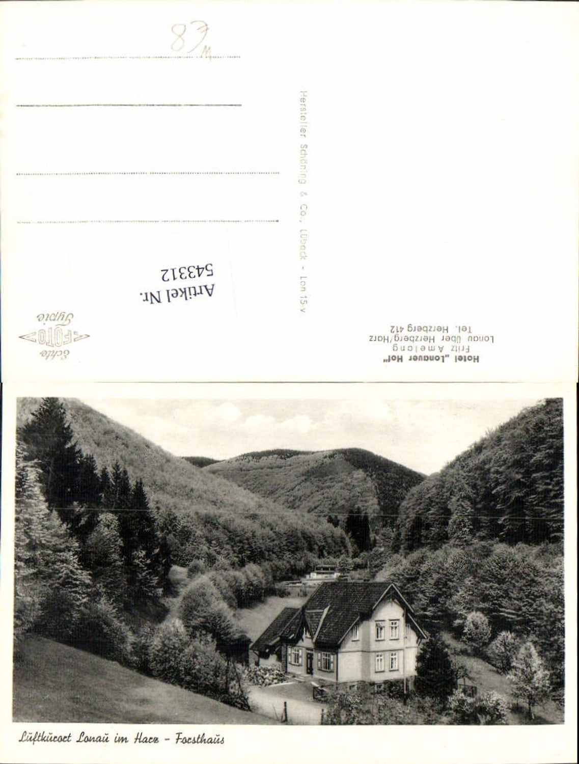 543312,Lonau b. Herzberg am Harz Göttingen Oberharz Forsthaus