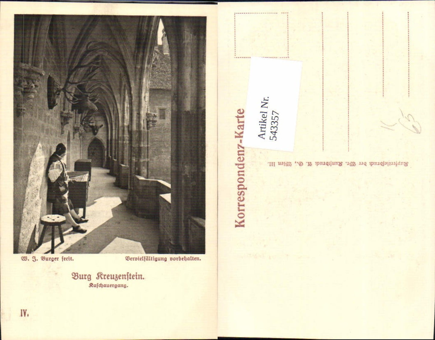 543357,W.J. Burger Burg Kreuzenstein b. Leobendorf Korneuburg