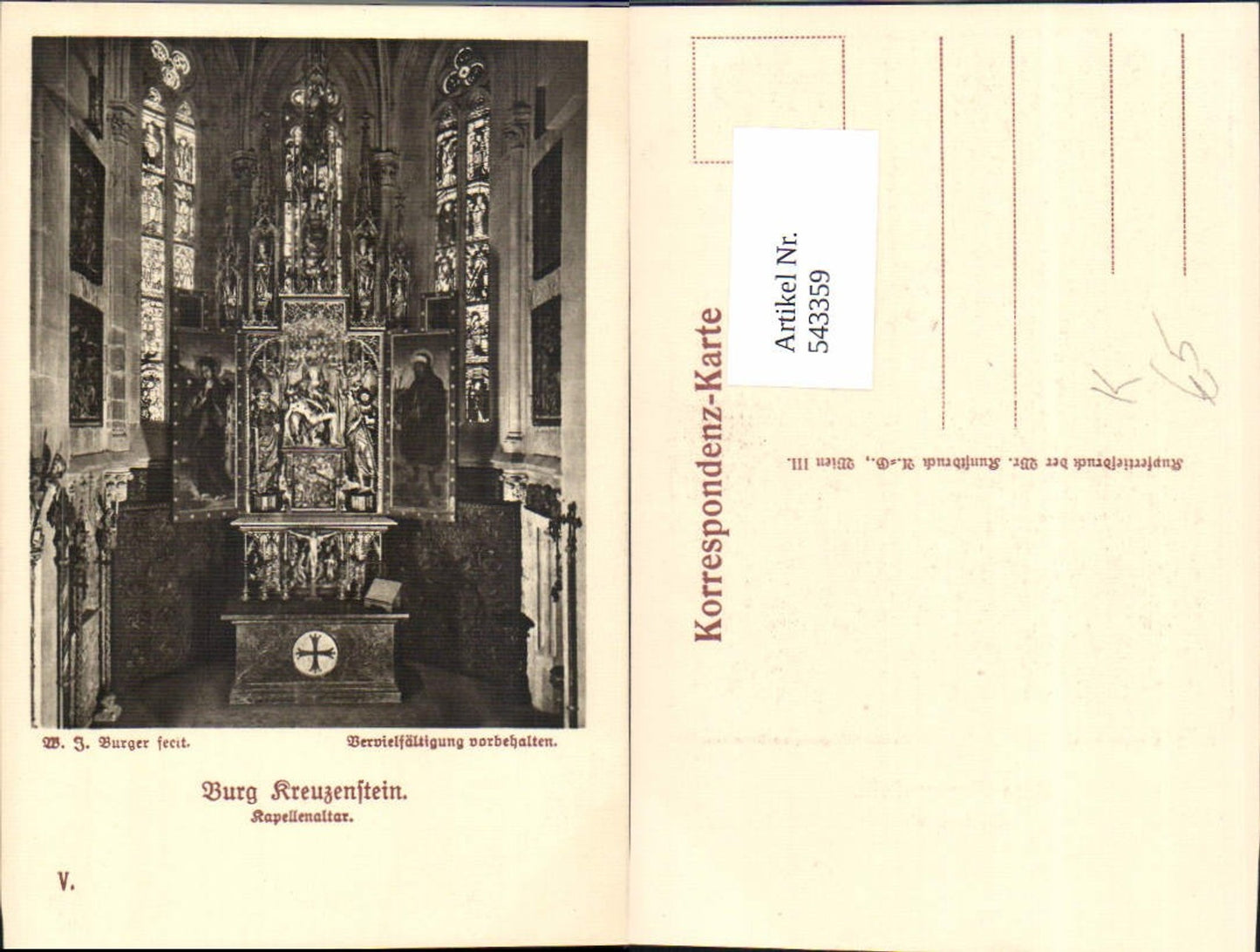 543359,W.J. Burger Burg Kreuzenstein b. Leobendorf Korneuburg