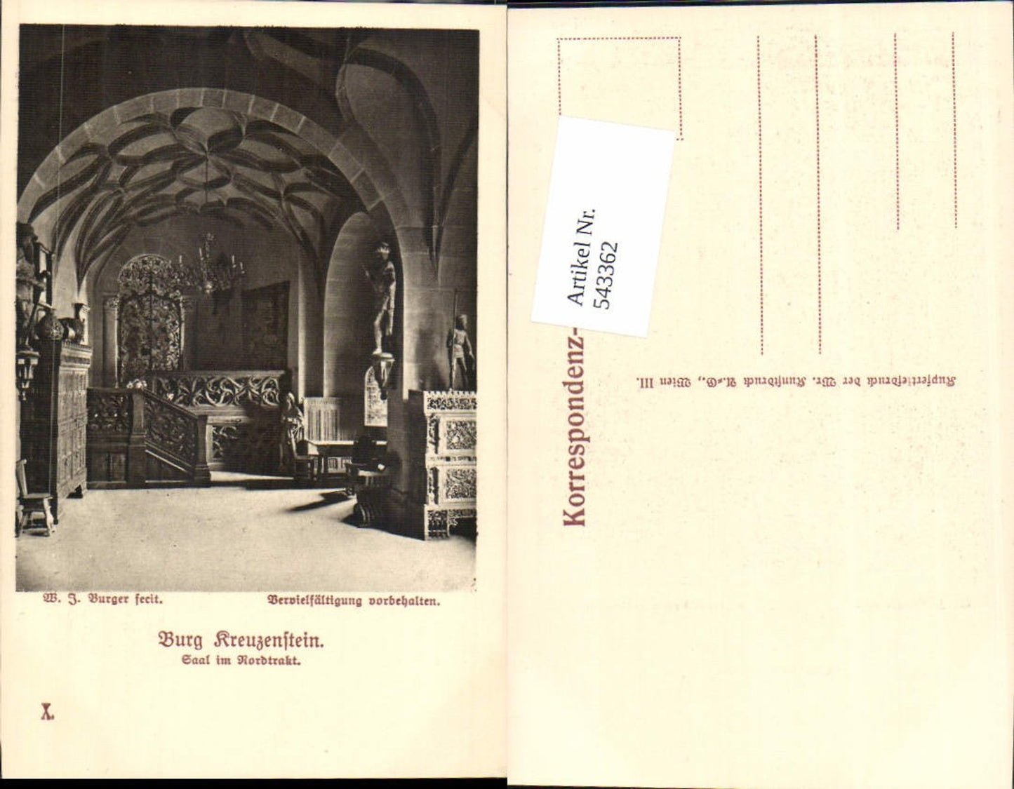 543362,W.J. Burger Burg Kreuzenstein b. Leobendorf Korneuburg