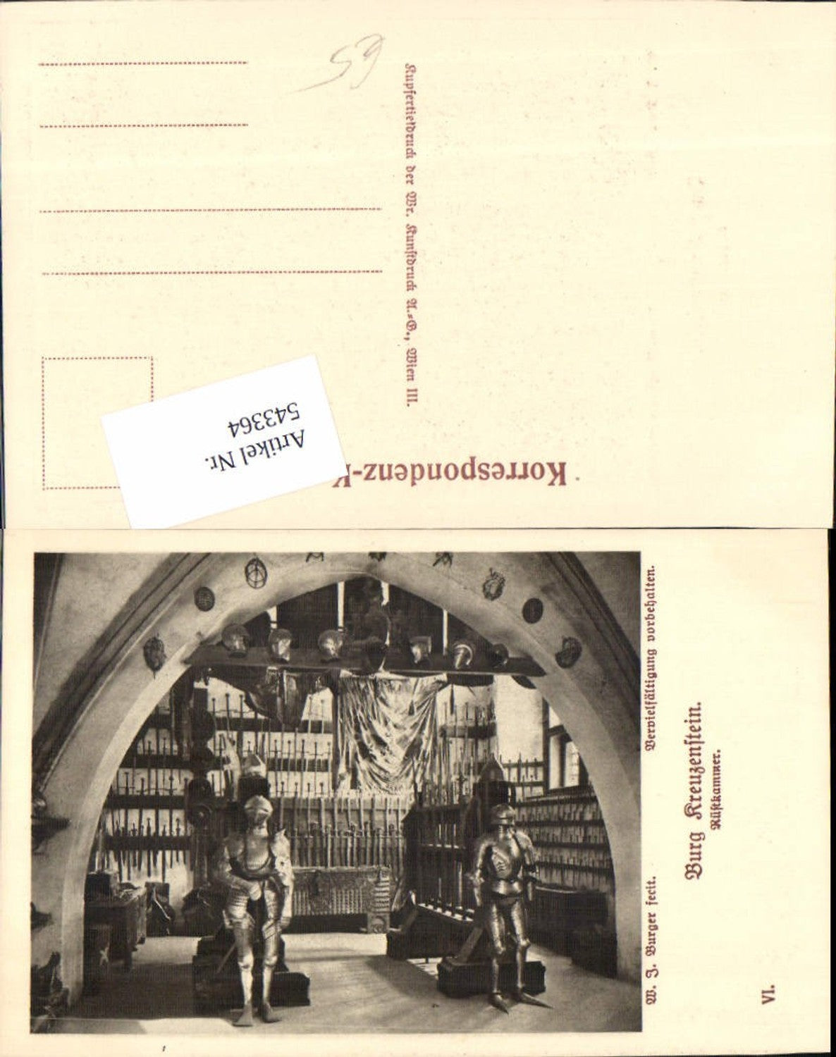 543364,W.J. Burger Burg Kreuzenstein b. Leobendorf Korneuburg