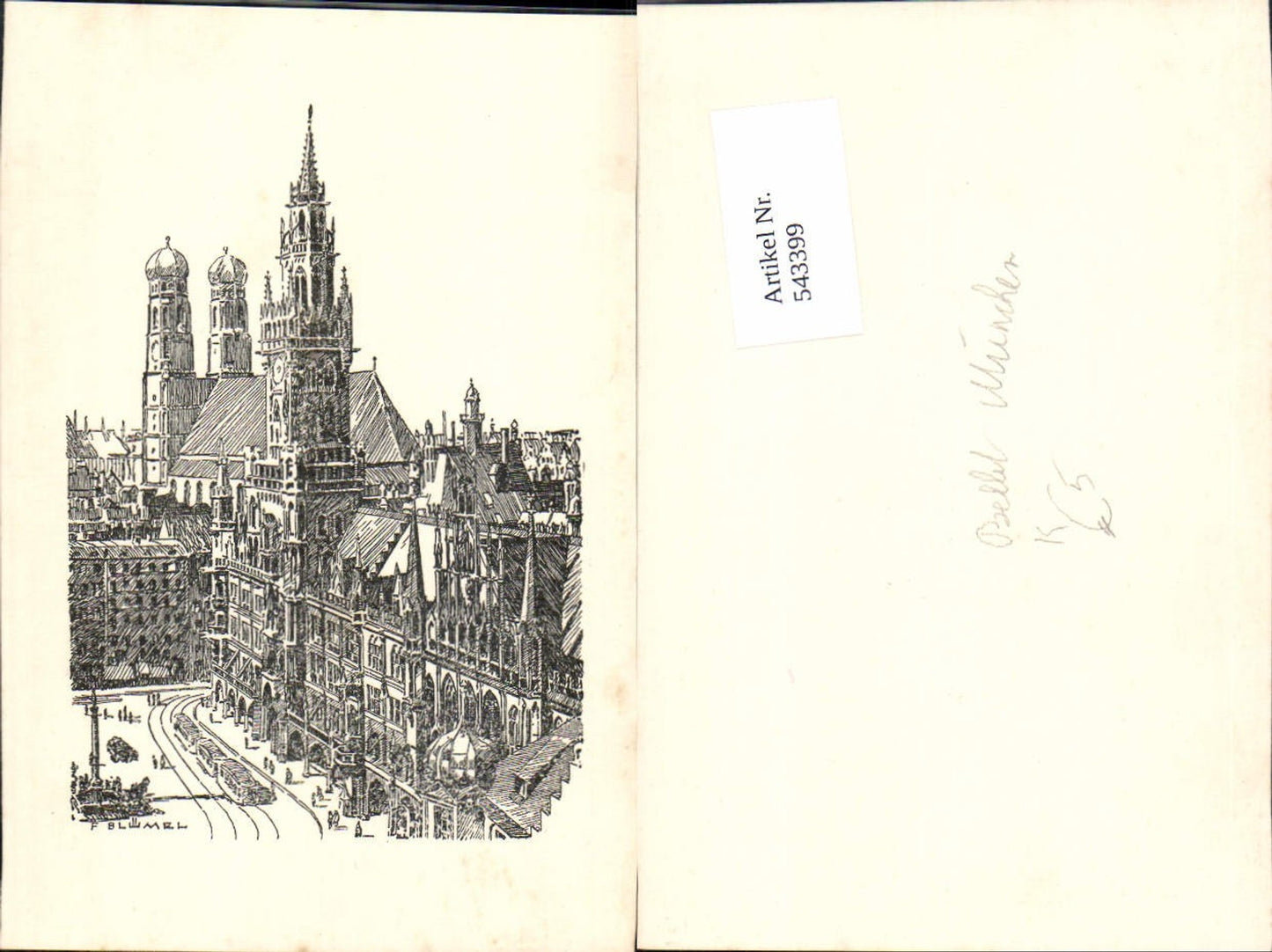 543399,Künstler F. Blümel München Bellet Klappbar