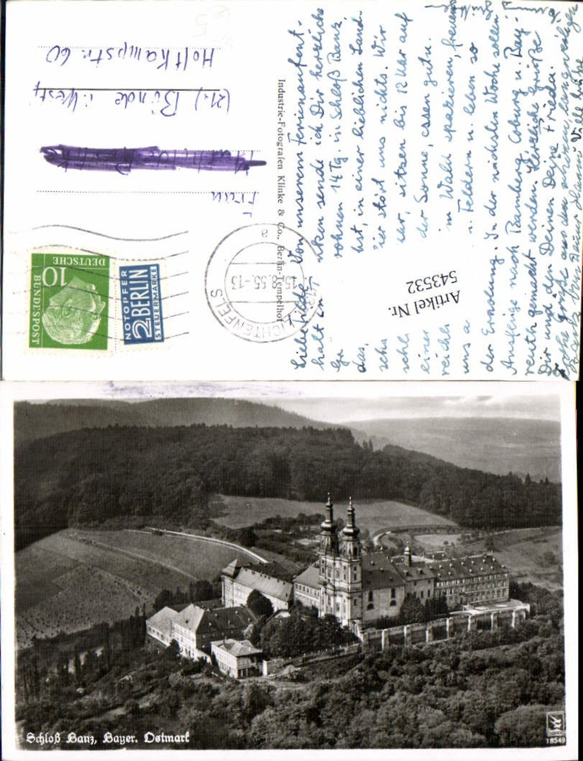 543532,tolle Fliegeraufnahme Banz Bad Staffelstein Bamberg Lk Lichtenfels