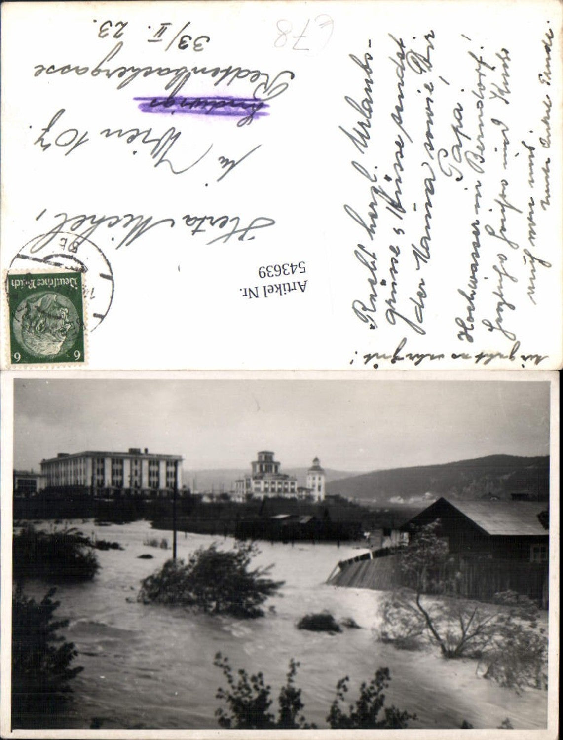 543639,UNIKAT Foto-AK Berndorf b. Baden Hochwasser