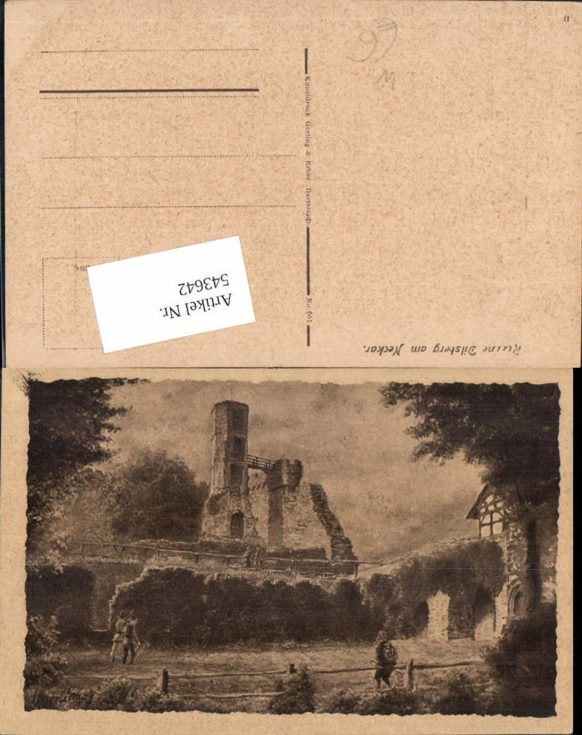 543642,tolle Künstler AK Ruine Dilsberg am Neckar Neckargemünd
