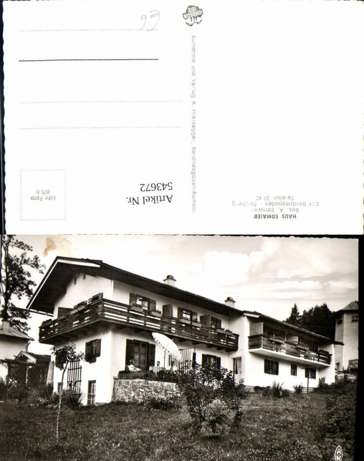 543672,tolle Foto-AK Berchtesgaden Salzberg Ramsau Haus Edmair