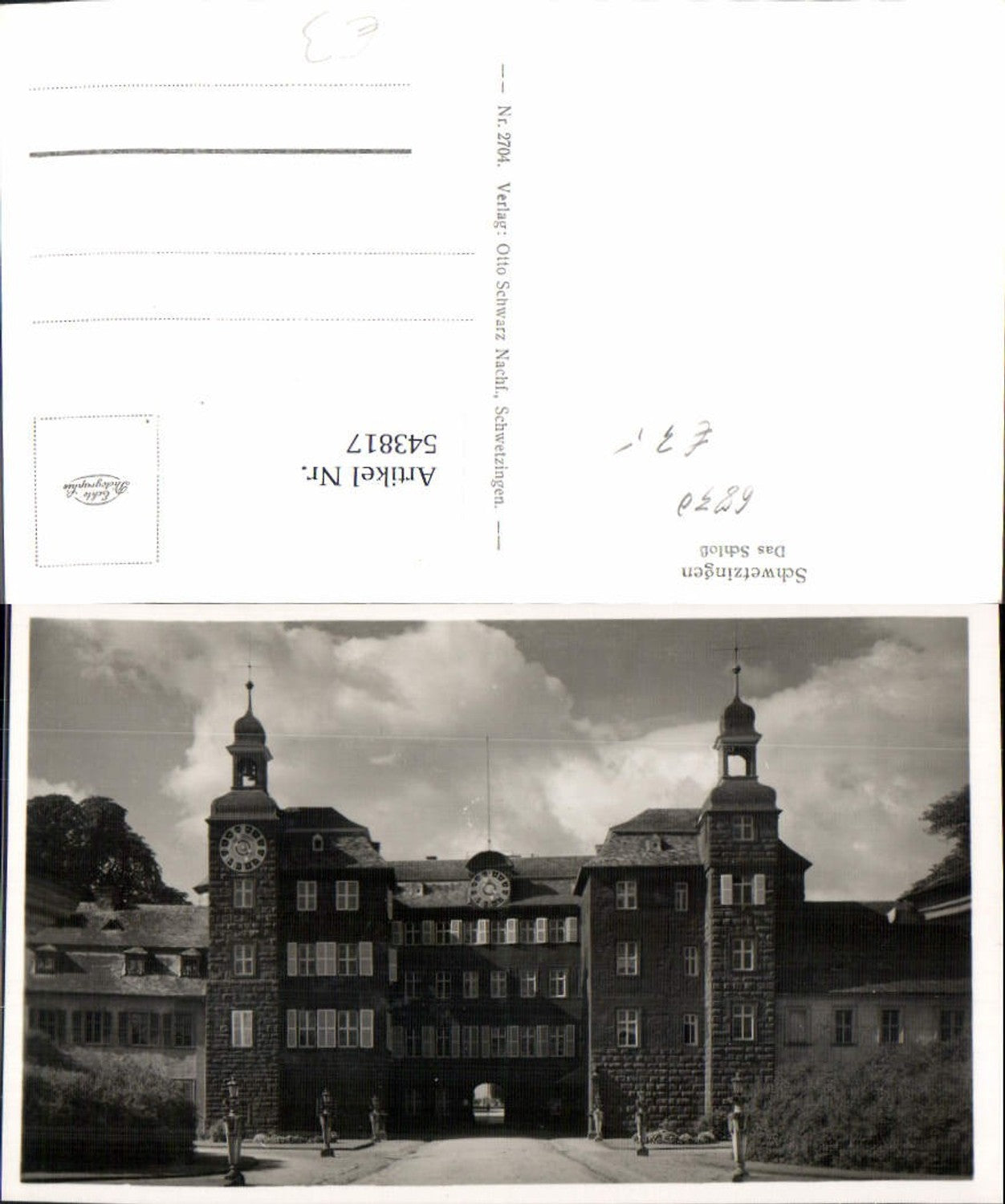 543817, great AK Schwetzingen Castle