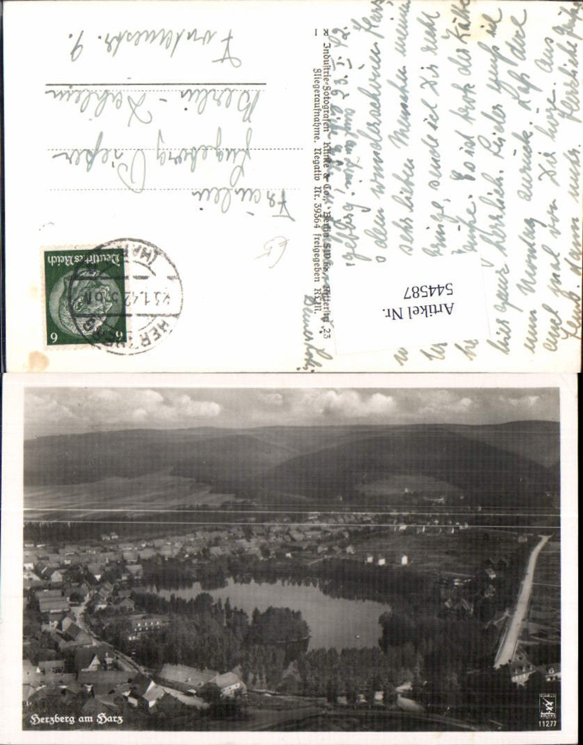 544587,tolle Fliegeraufnahme Herzberg Harz