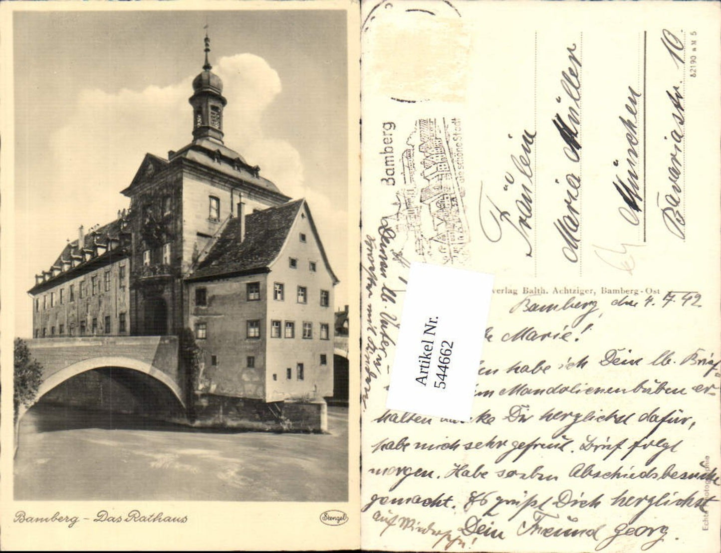 544662,Foto-AK Bamberg Rathaus