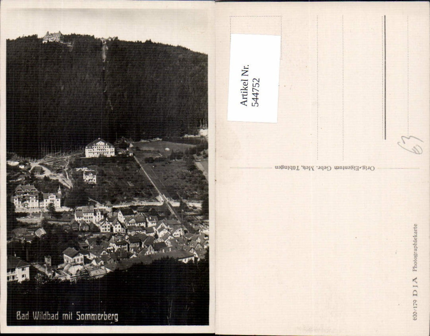 544752,tolle AK Wildbad m. Sommerberg