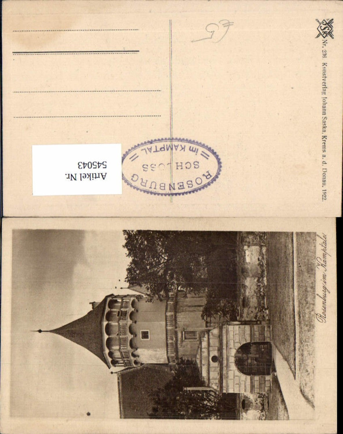 545043,tolle AK Roseburg im Kamptal am Kamp