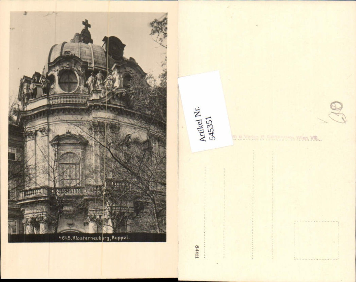 545351,tolle Foto-AK Fotokunst Reiffenstein Klosterneuburg Kuppel